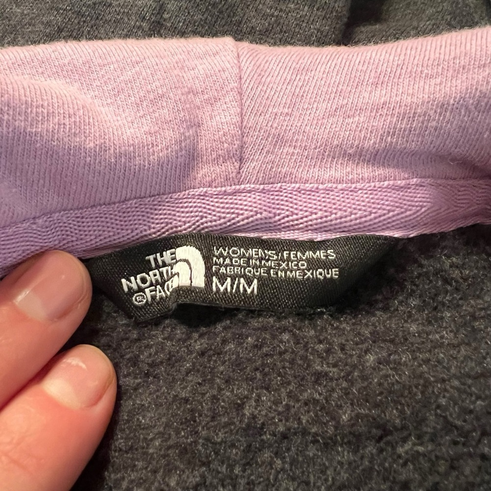 The north face grey fleece hoodie. Size medium - Picture 3 of 8